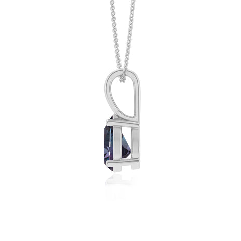 lab grown alexandrite pear shape solitaire pendant necklace