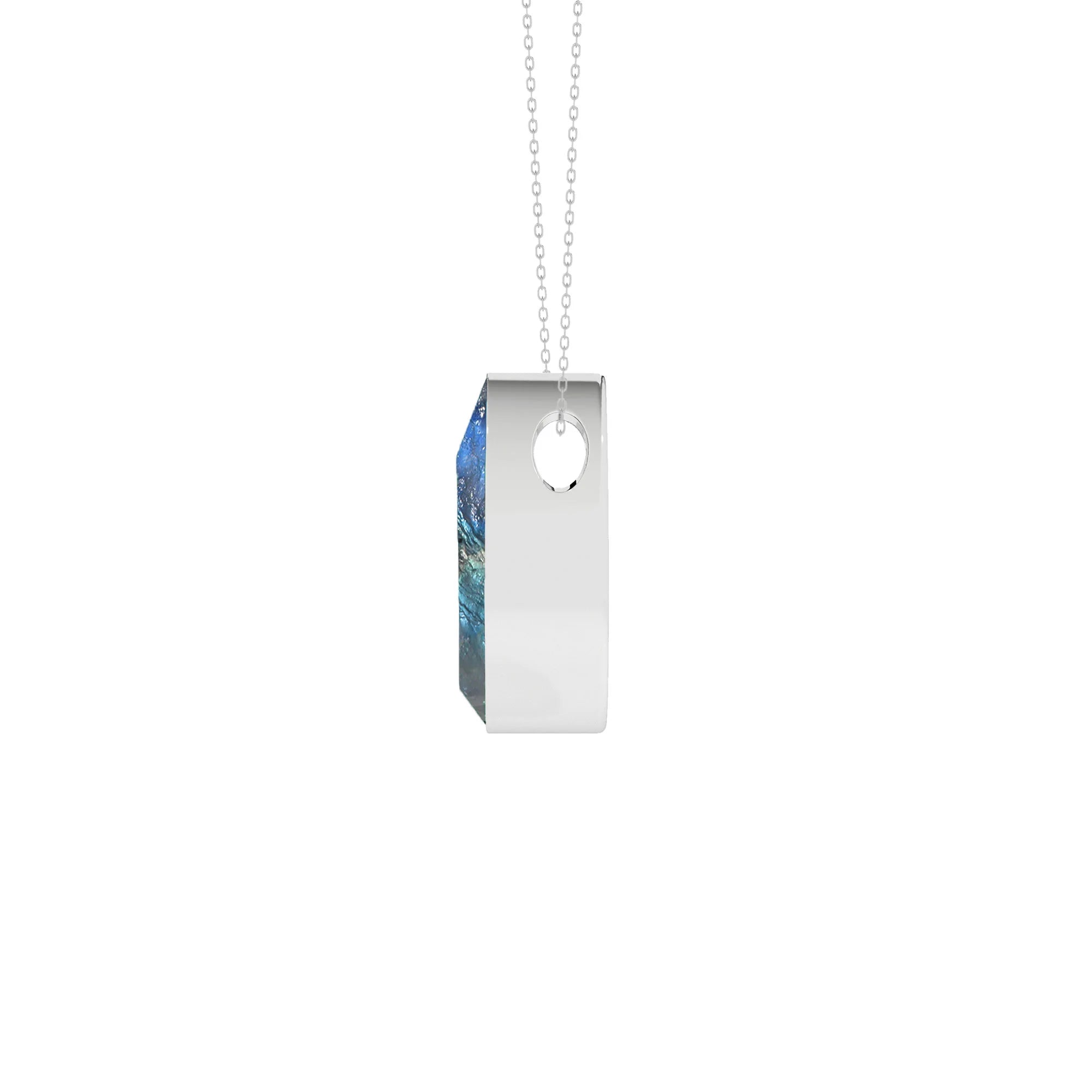 natural blue-moonstone pear shape pendant necklace