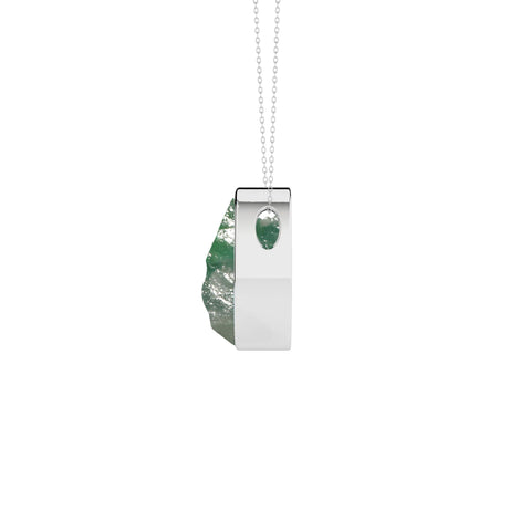 natural green-moonstone oval shape pendant necklace