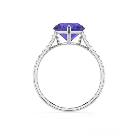 lab-grown tanzanite heart half eterity solitaire engagement ring