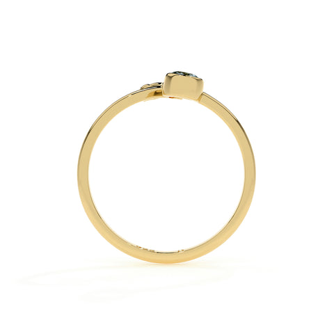 aries zodiac ring with natural aquamarine gold vermeil