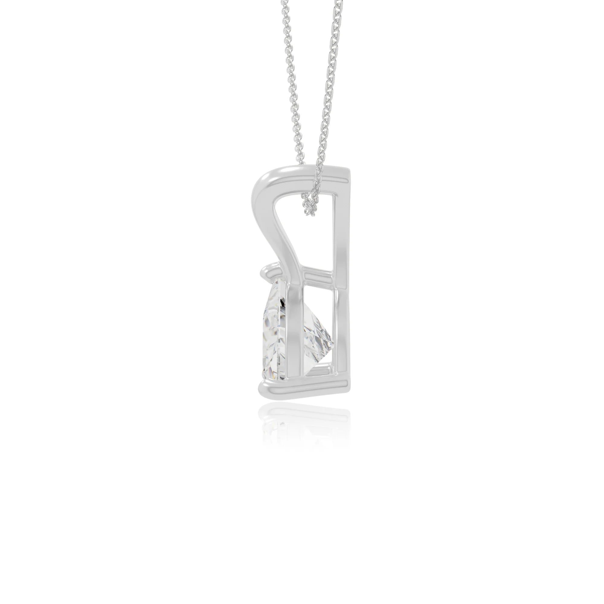 moissanite v-bale solitaire necklaces in sterling silver 