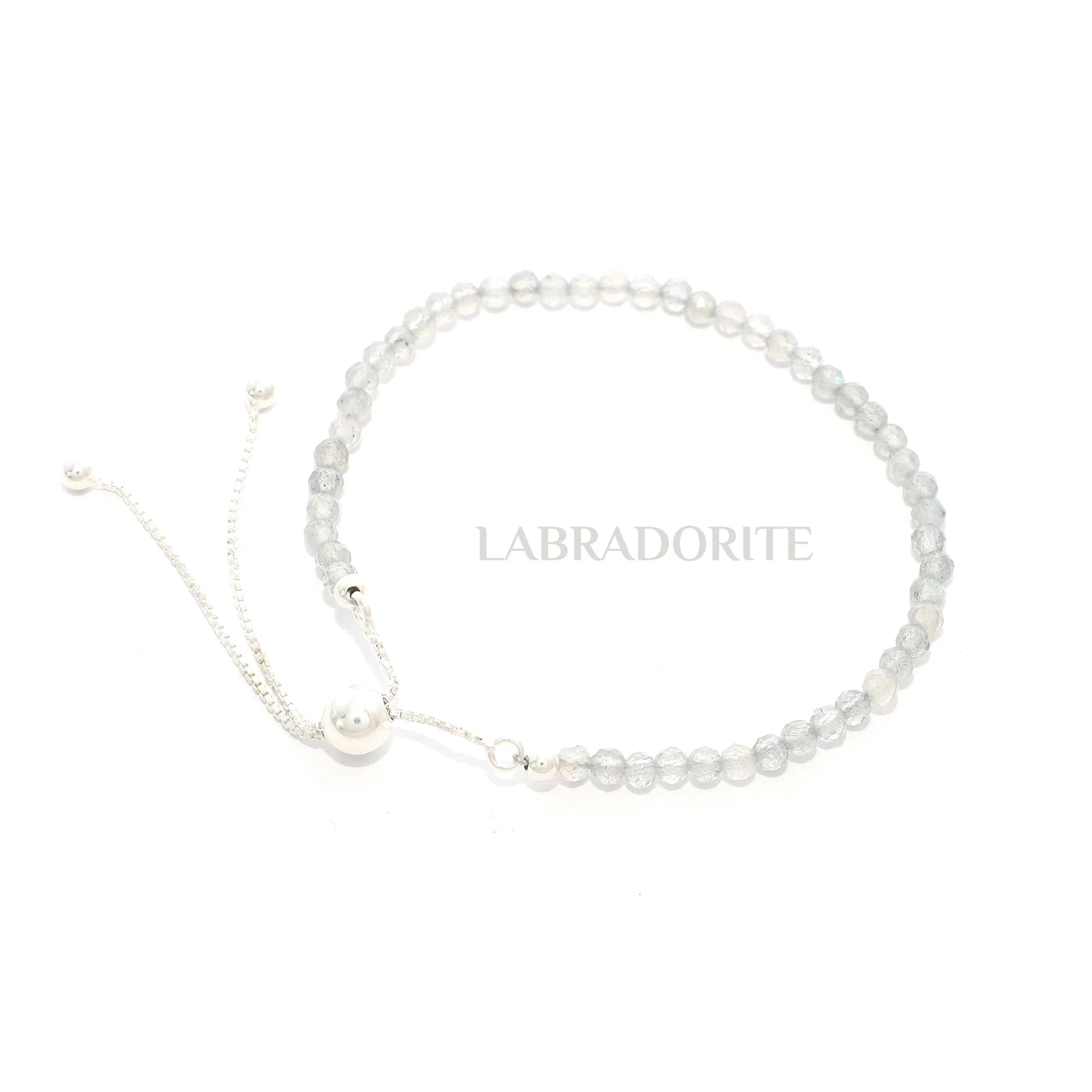 natural labradorite round shape bolo bracelet