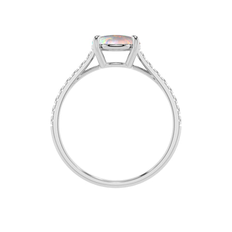 lab grown opal round half eterity solitaire engagement ring