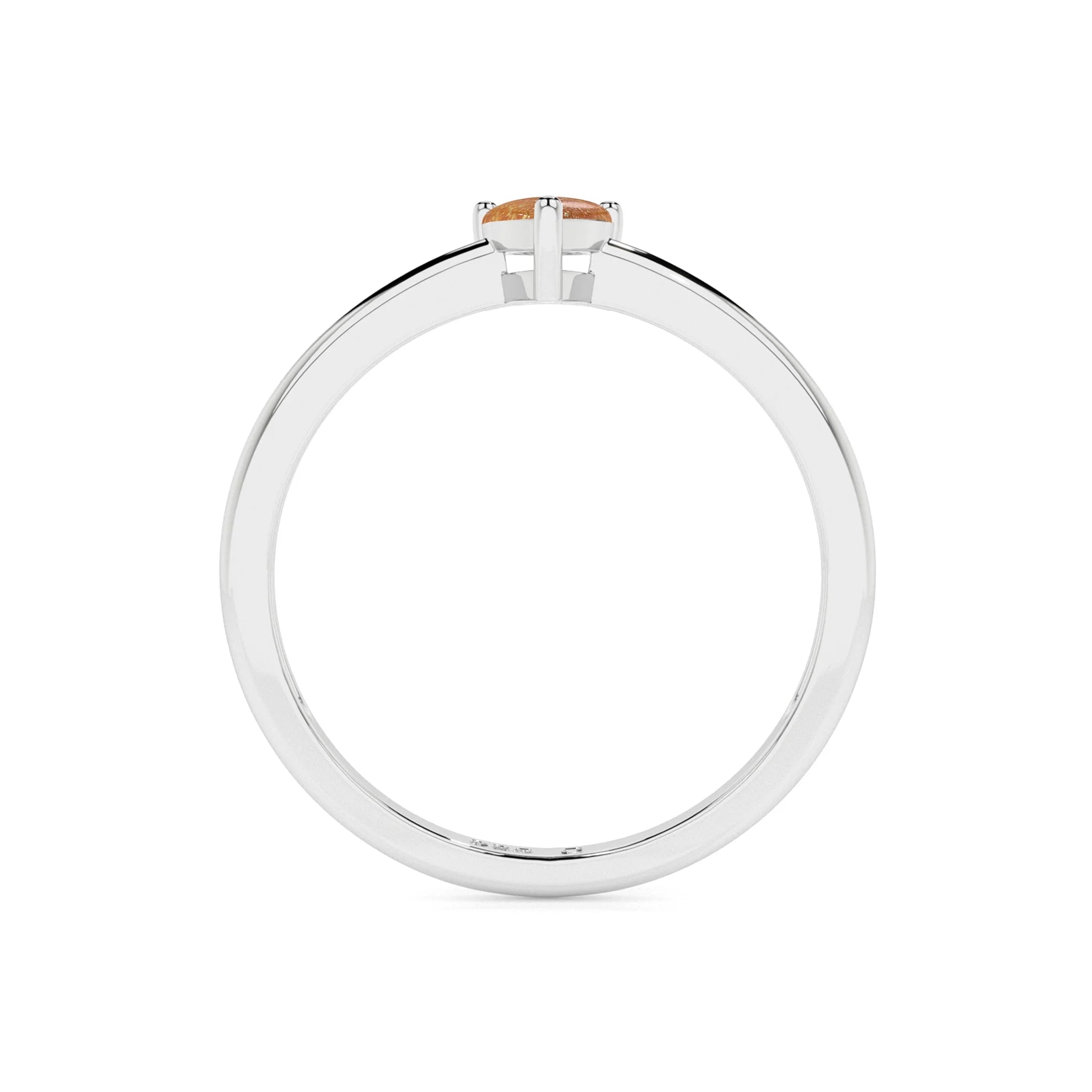 sunstone pear cab stackable prong-set ring