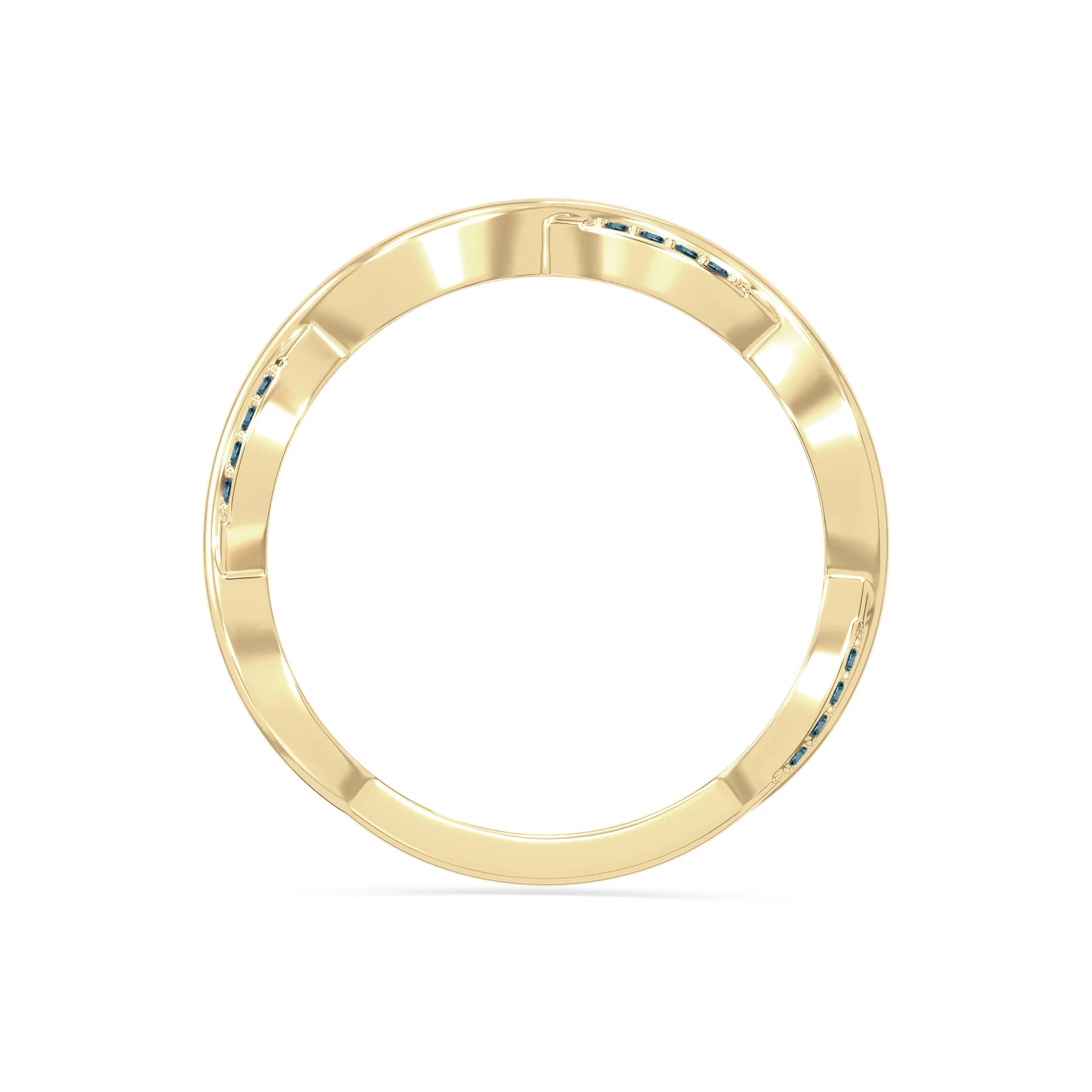 natural london blue topaz twisted wedding band rings in yellow gold vermeil