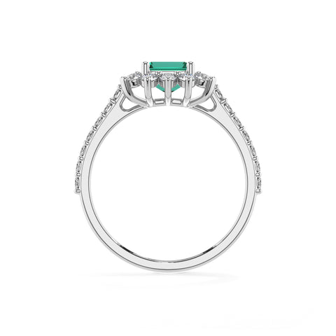 lab-grown emerald emerald half eterity halo solitaire engagement ring