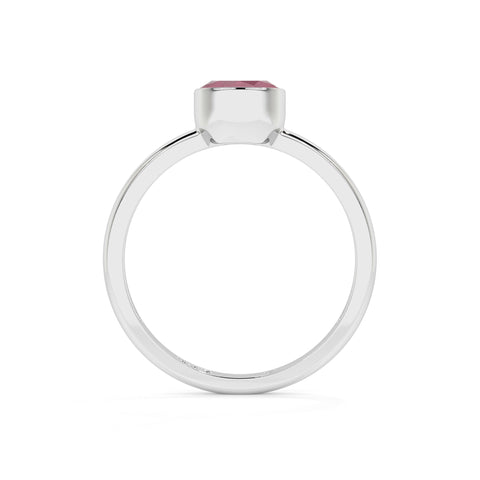 ruby round cut stackable bezel-set ring