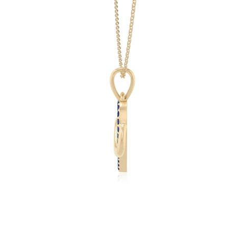 natural blue-sapphire infinity heart necklaces in yellow gold vermeil 