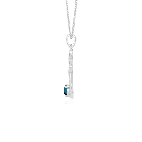 natural london-blue-topaz infinity necklaces in sterling silver 