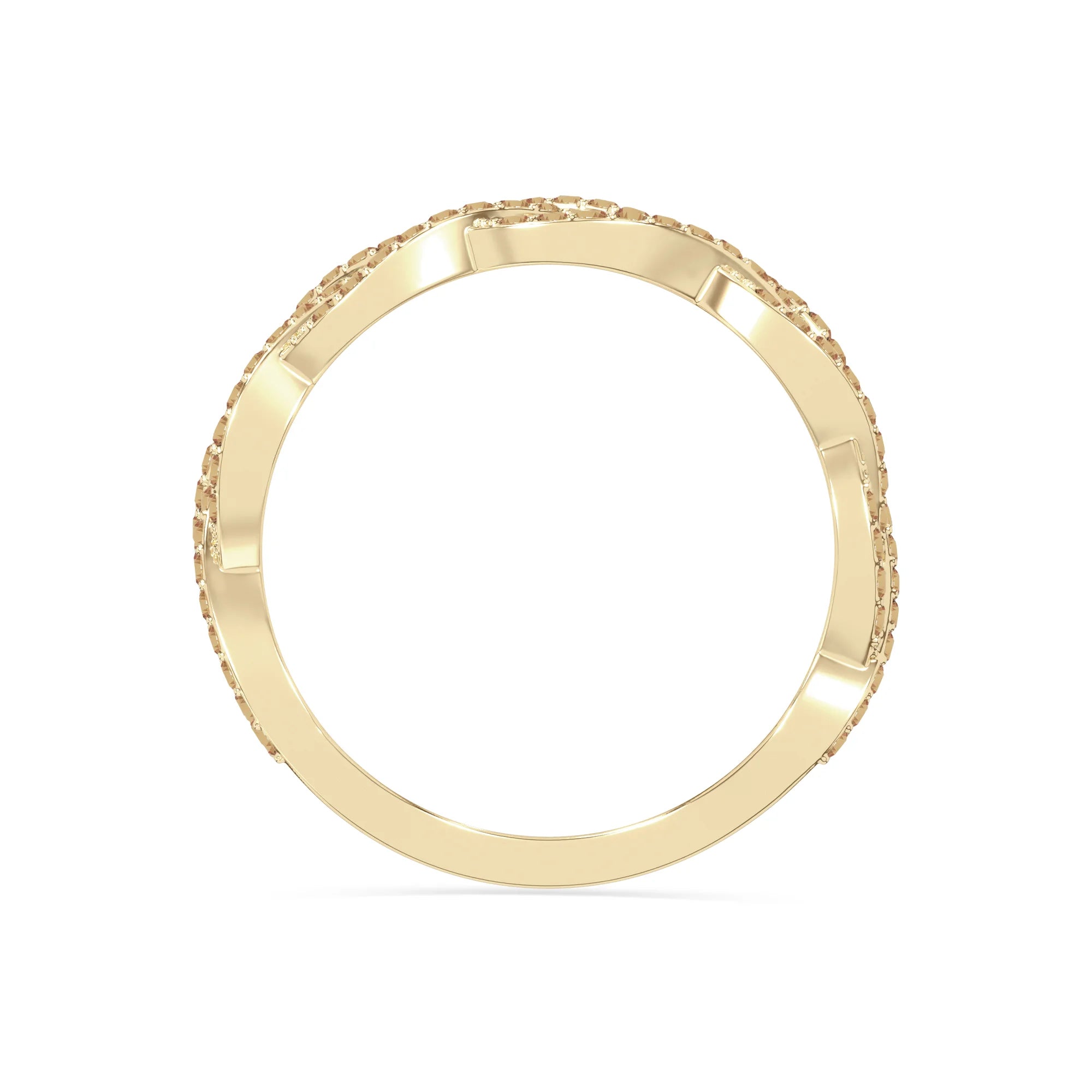 natural citrine twisted braided wedding band rings in yellow gold vermeil