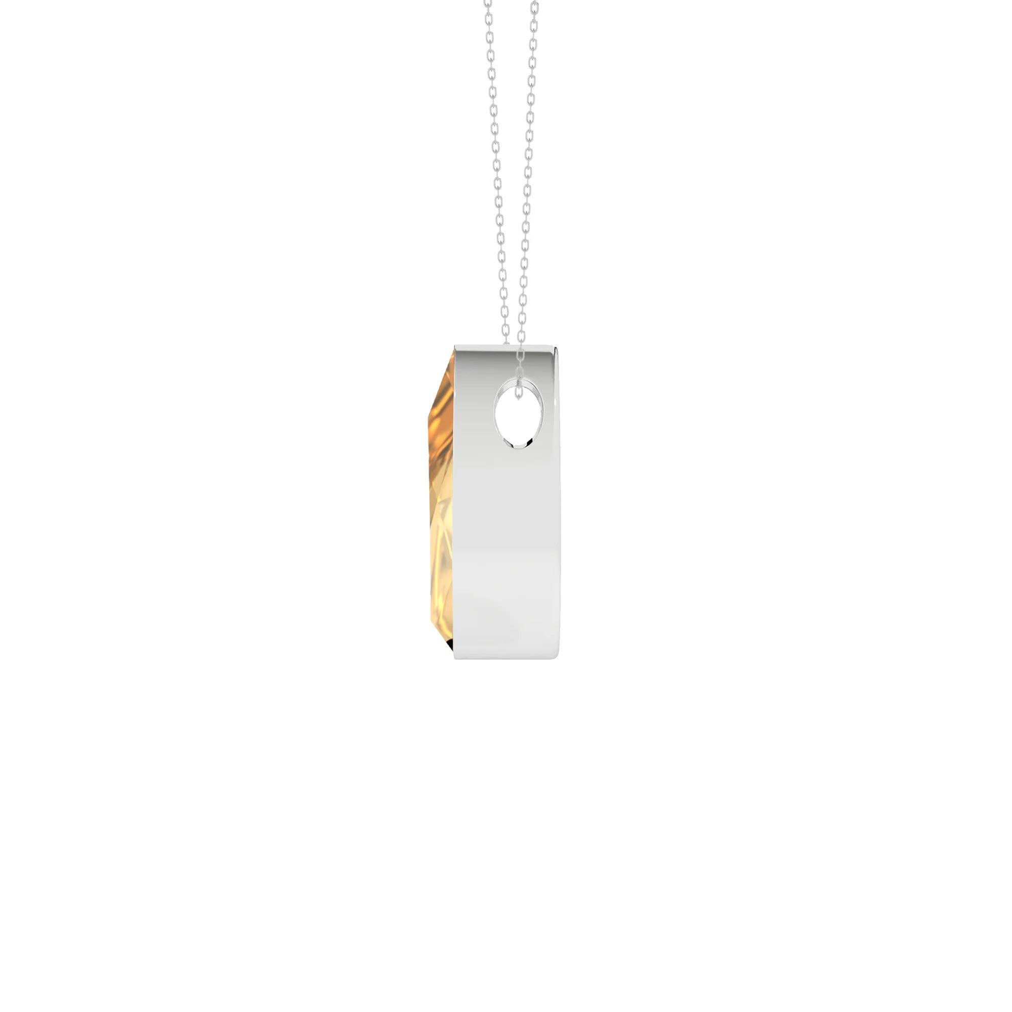 natural citrine pear shape pendant necklace