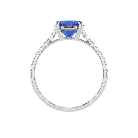 lab-grown blue-sapphire round half eterity solitaire engagement ring