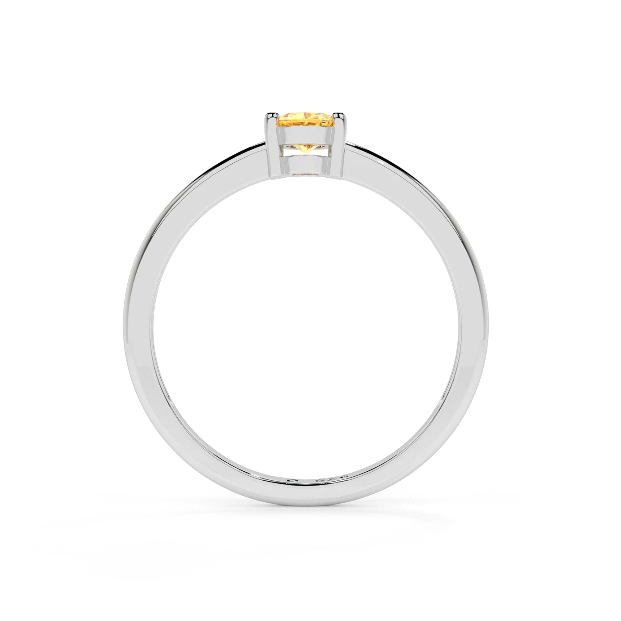 citrine oval cut stackable prong-set ring