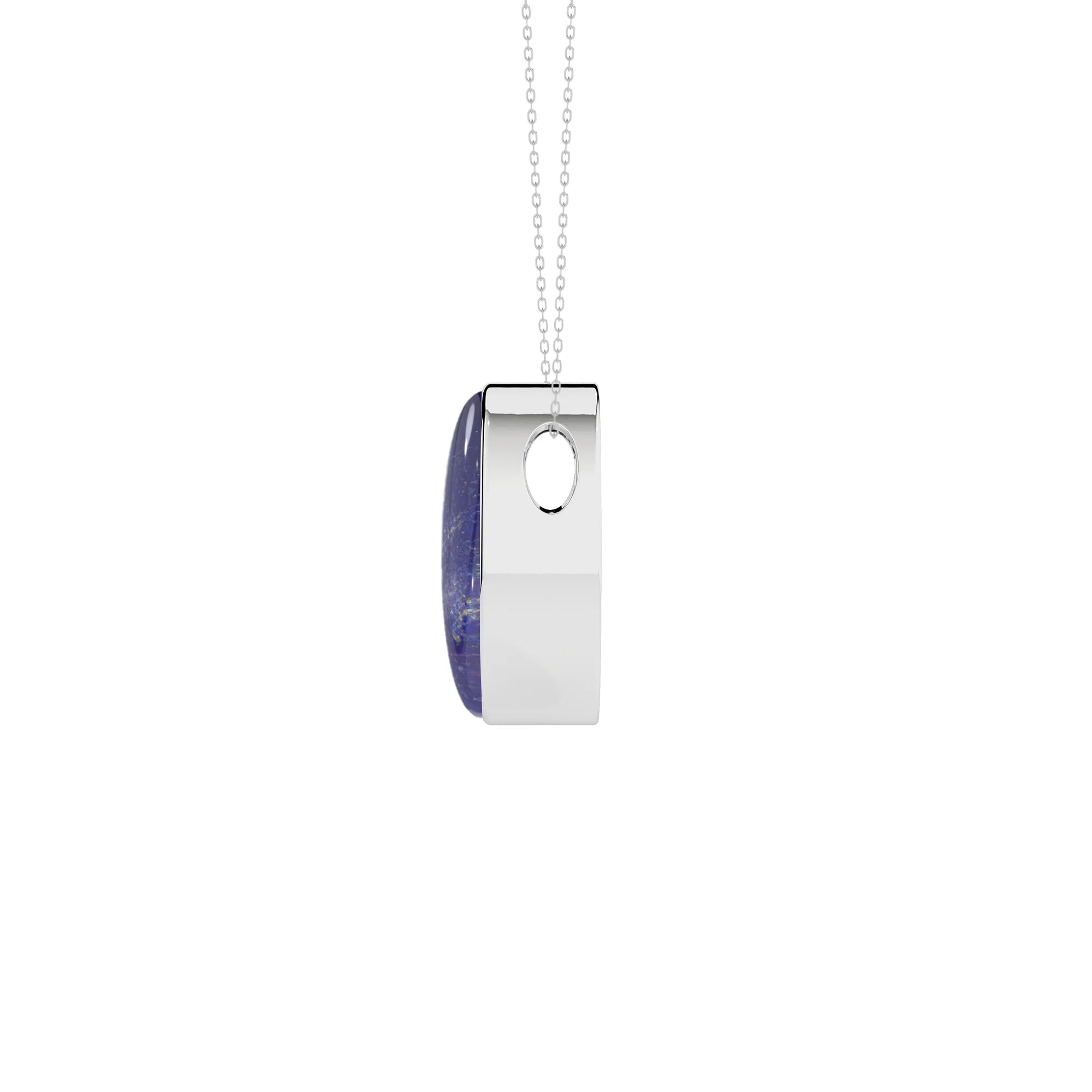 natural lapis-lazuli oval shape pendant necklace