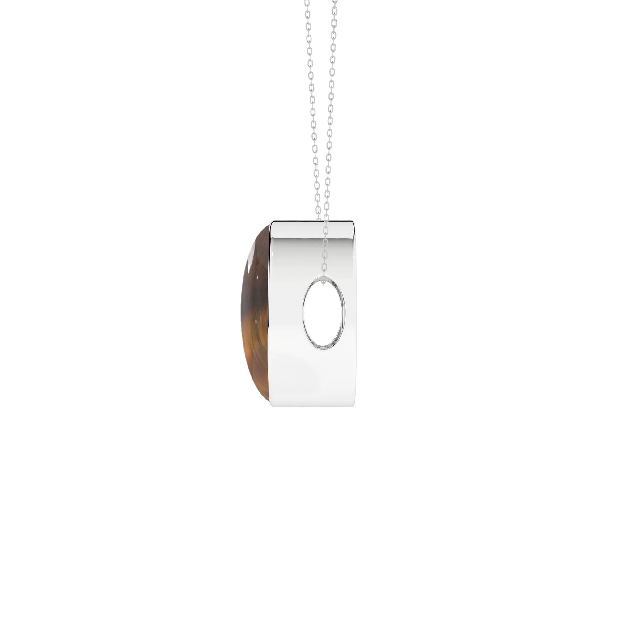 natural tiger-eye round shape pendant necklace