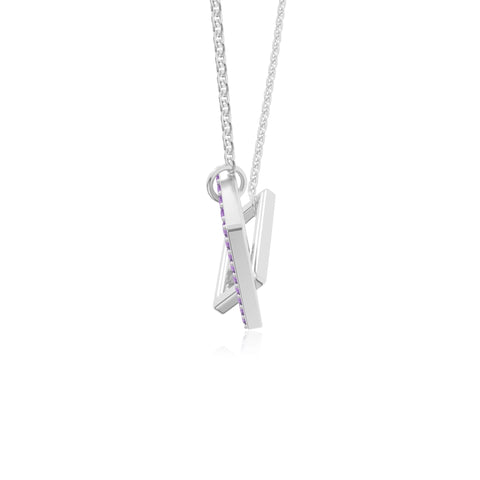 natural amethyst interlock necklaces in sterling silver 