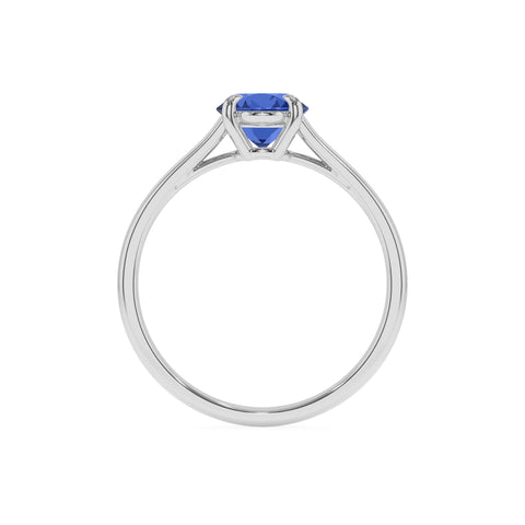 lab grown blue sapphire oval solitaire engagement ring