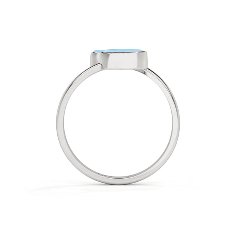 larimar rough shape stackable bezel-set ring