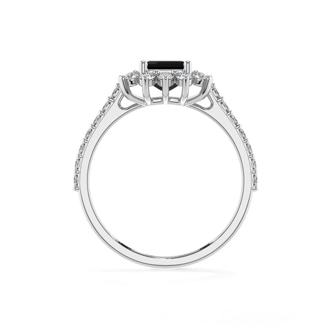 natural black-onyx emerald half eterity halo solitaire engagement ring