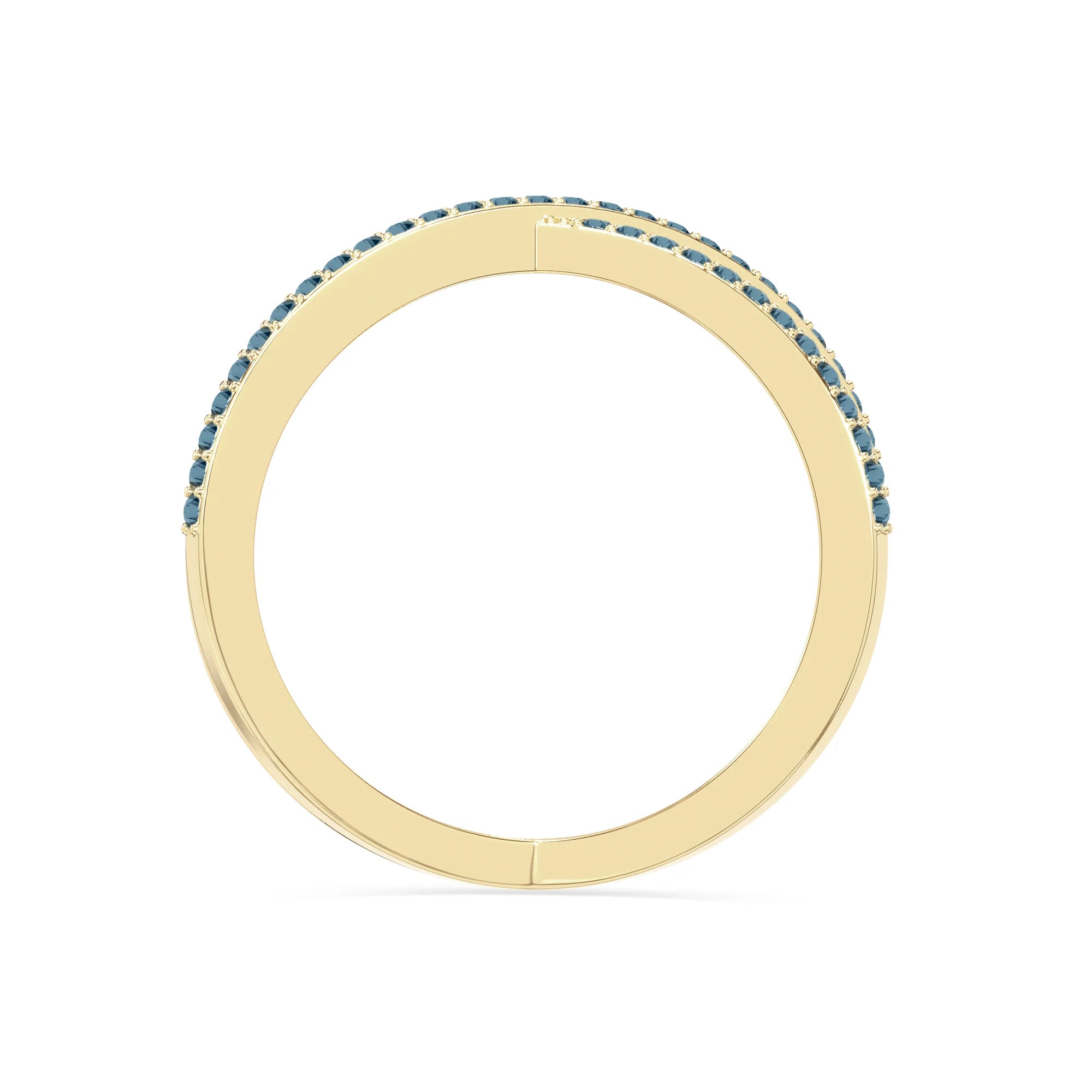 natural london blue topaz criss cross band rings in yellow gold vermeil