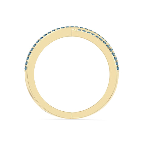 natural london blue topaz criss cross band rings in yellow gold vermeil
