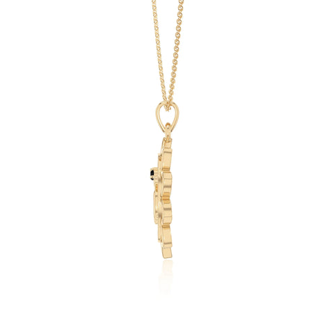 natural black-onyx om symbol necklaces in yellow gold vermeil 
