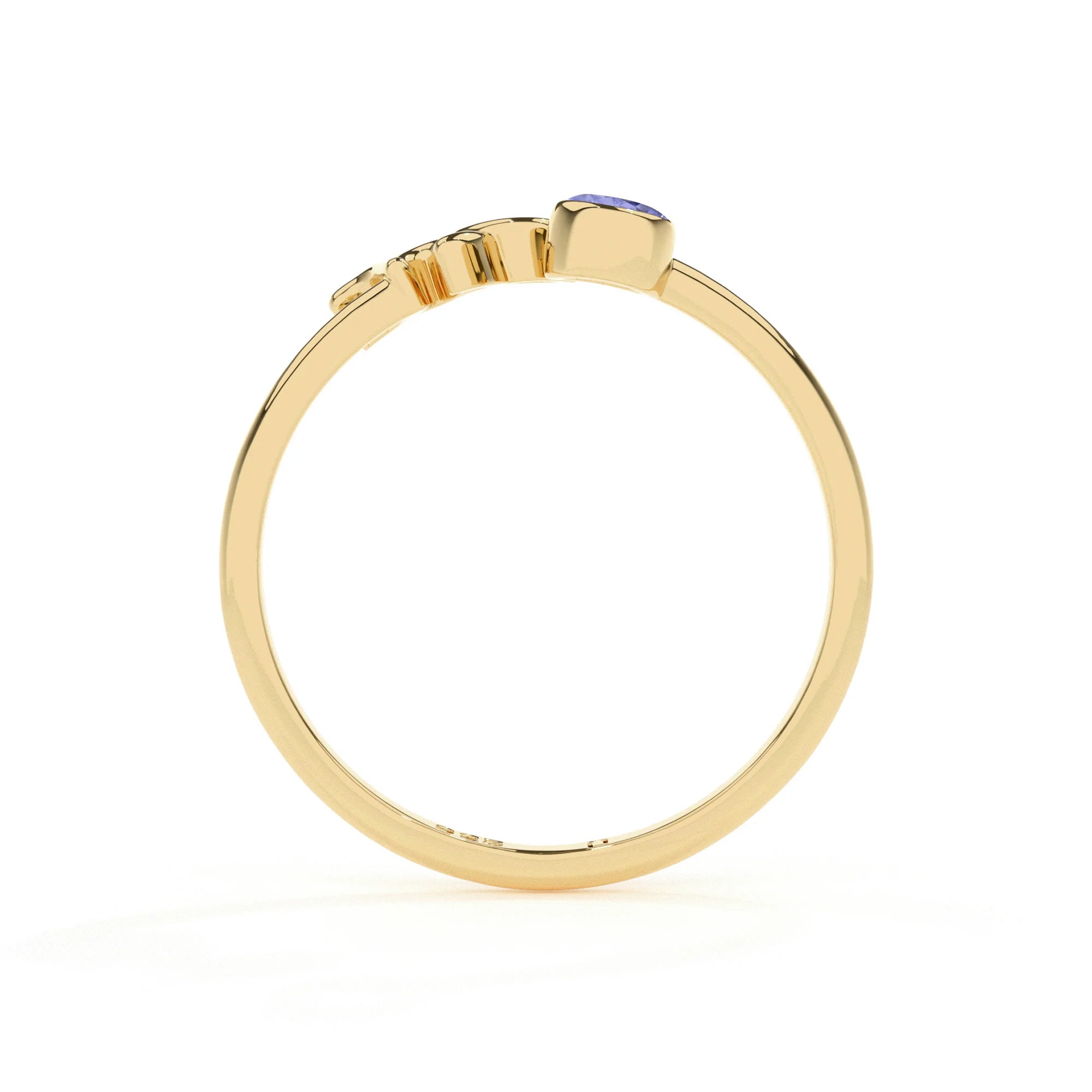 capricorn zodiac ring with natural tanzanite gold vermeil