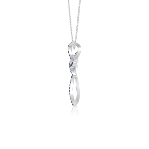 natural blue-sapphire infinity cross necklaces in sterling silver 
