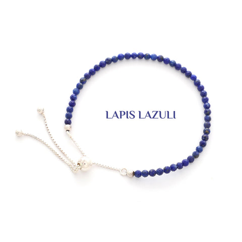 natural lapis-lazuli round shape bolo bracelet