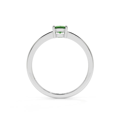 chrome diopside oval cut stackable prong-set ring