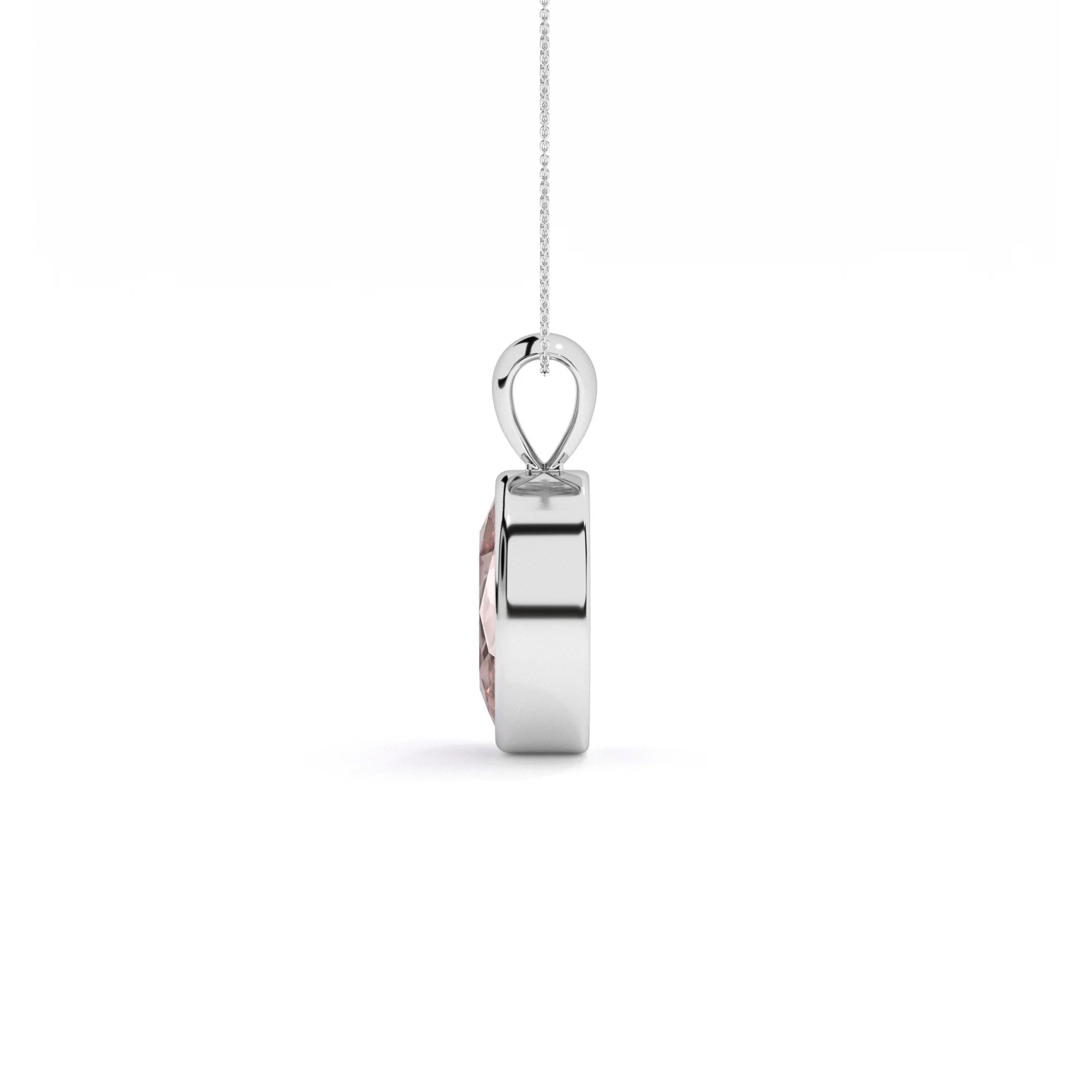 natural rose-quartz oval shape pendant necklace