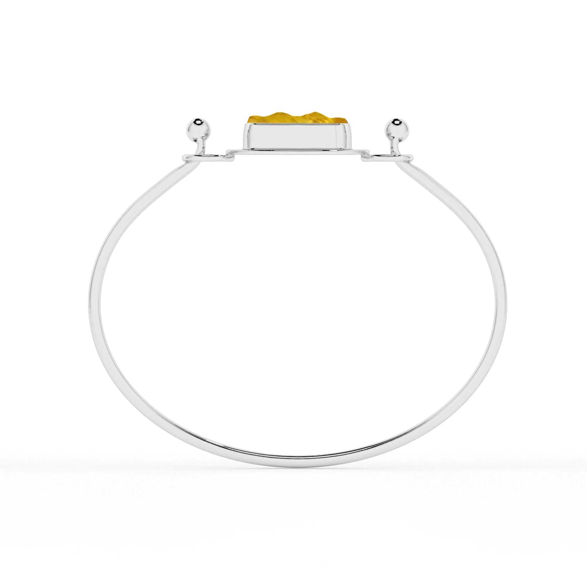 natural amber rough shape twister bracelet