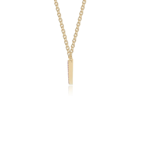 natural pink-tourmaline bypass curved bar necklaces in yellow gold vermeil 