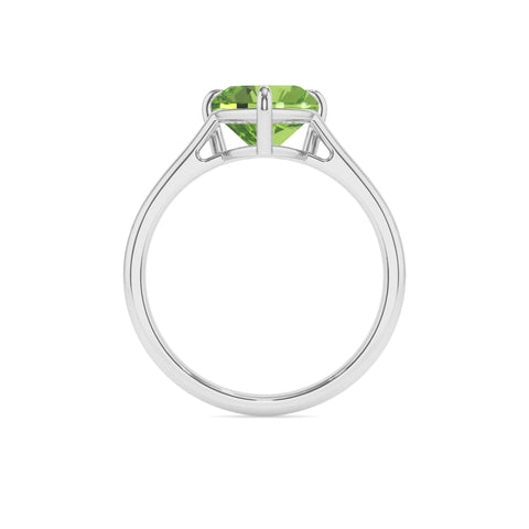 natural peridot heart solitaire engagement ring