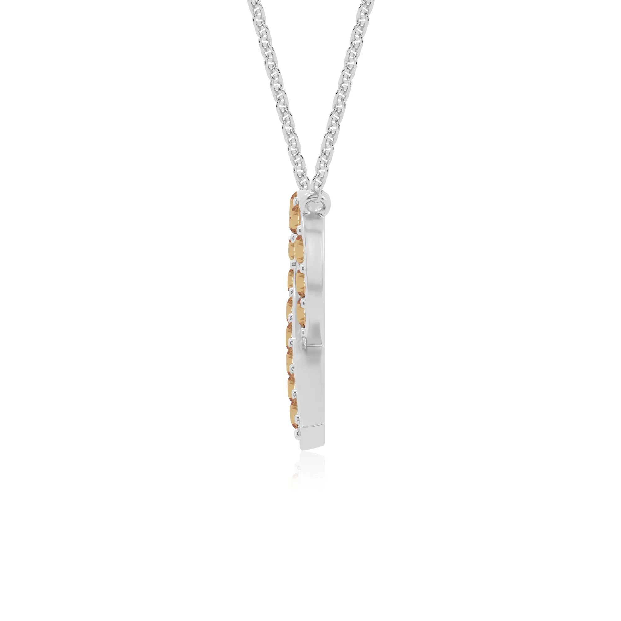natural citrine cancer ribbon necklaces in sterling silver 