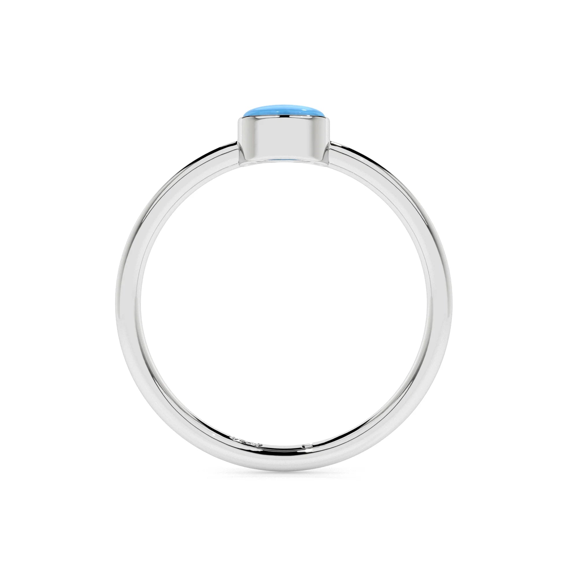larimar round cab stackable bezel-set ring