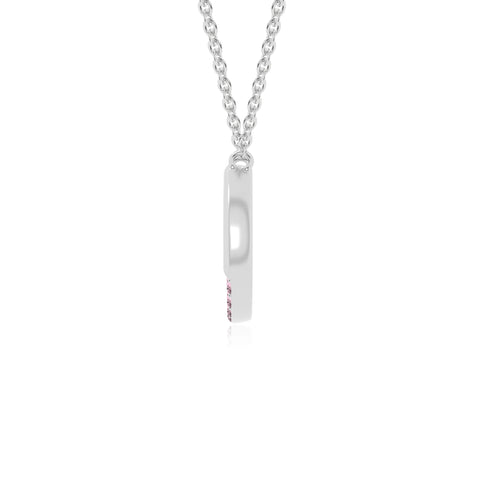 natural pink-tourmaline horse shoe necklaces in sterling silver 