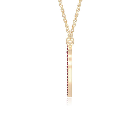 natural ruby heart necklaces in yellow gold vermeil 