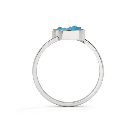 neon-apatite rough shape stackable bezel-set ring