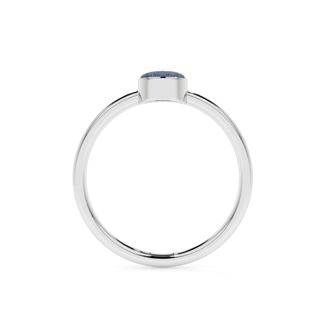 titanium druzy round cab stackable bezel-set ring