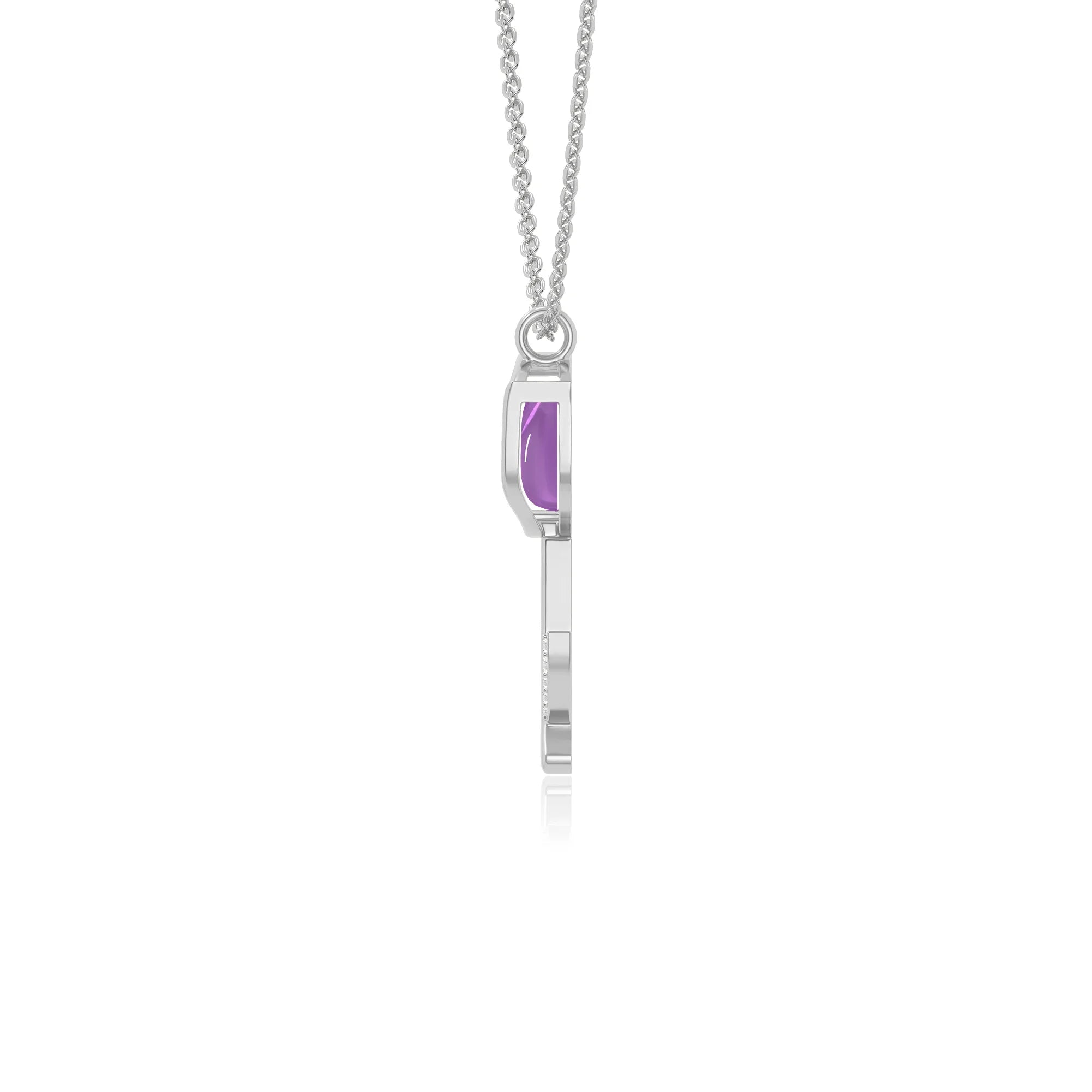 natural amethyst tulip necklaces in sterling silver 