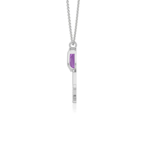natural amethyst tulip necklaces in sterling silver 