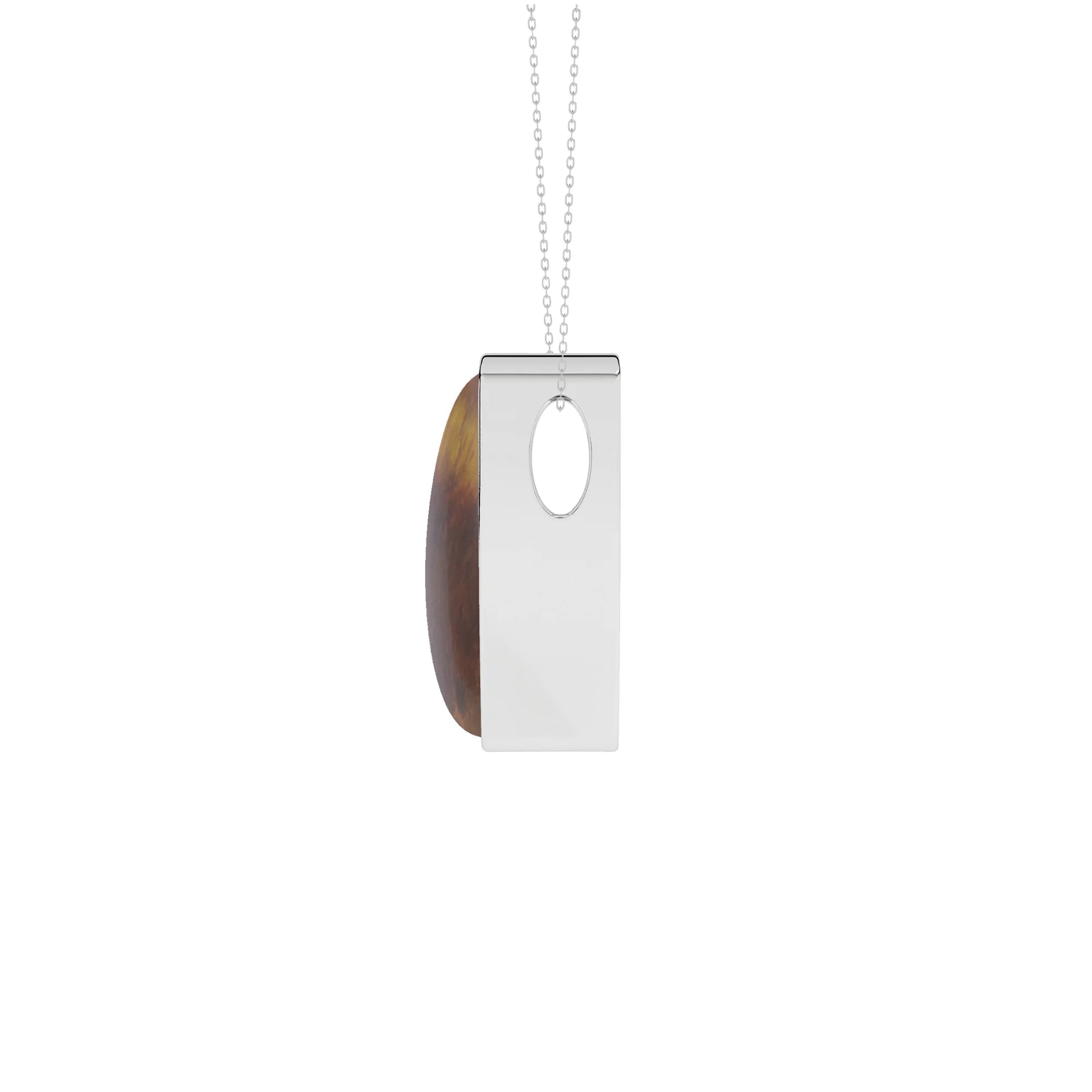 natural tiger-eye bullet shape pendant necklace