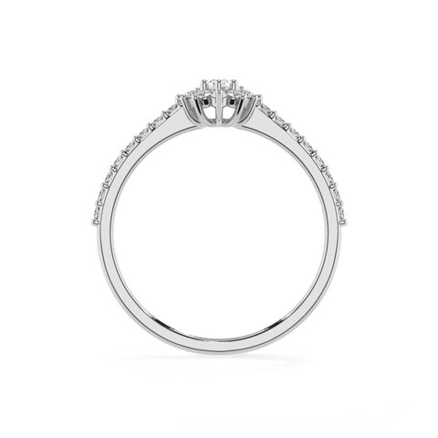 lab-grown moissanite marquise half eterity halo solitaire engagement ring