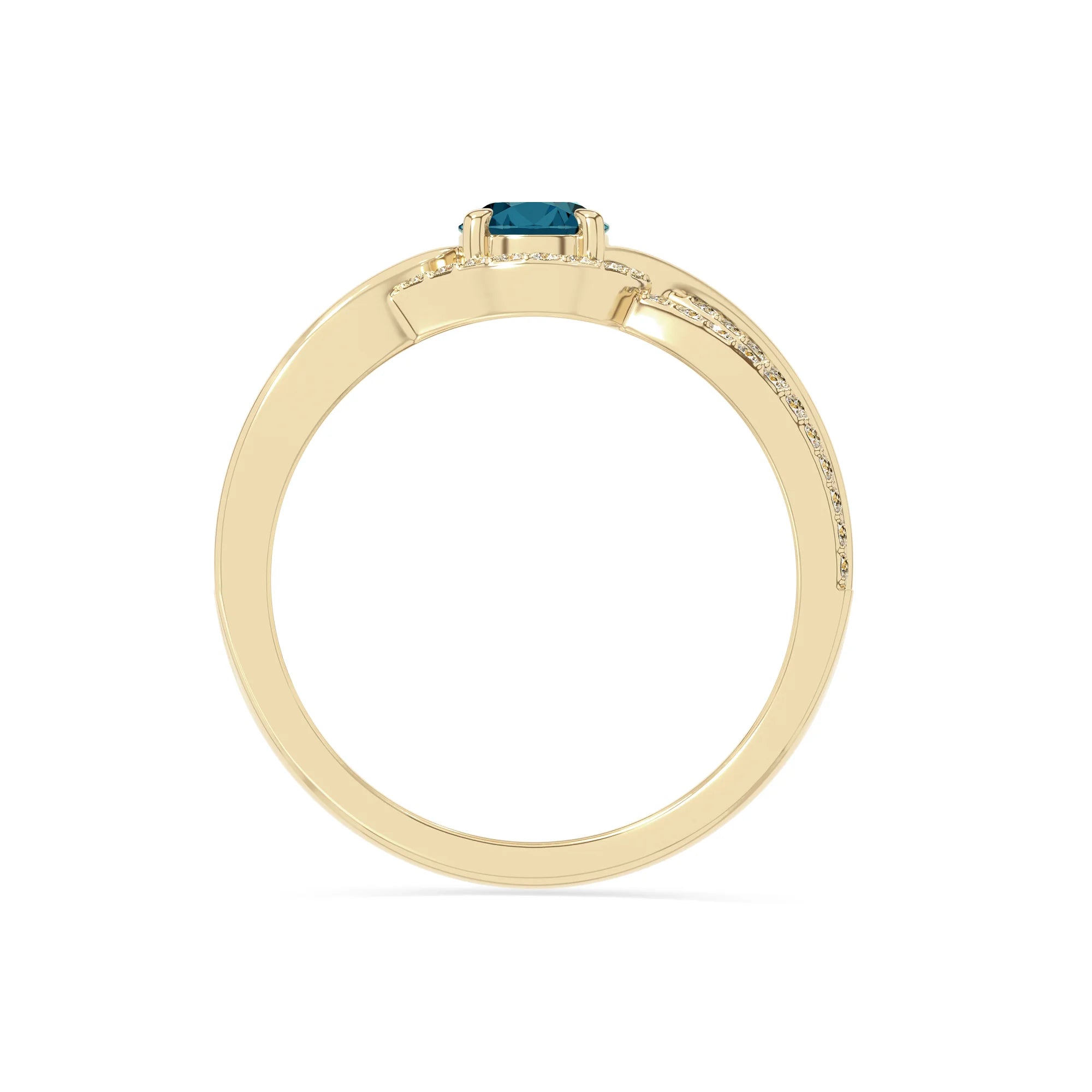 natural london blue topaz solitaire engagement rings in yellow gold vermeil