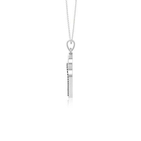 natural black-onyx double heart necklaces in sterling silver 
