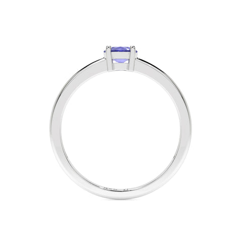 tanzanite round cut stackable prong-set ring