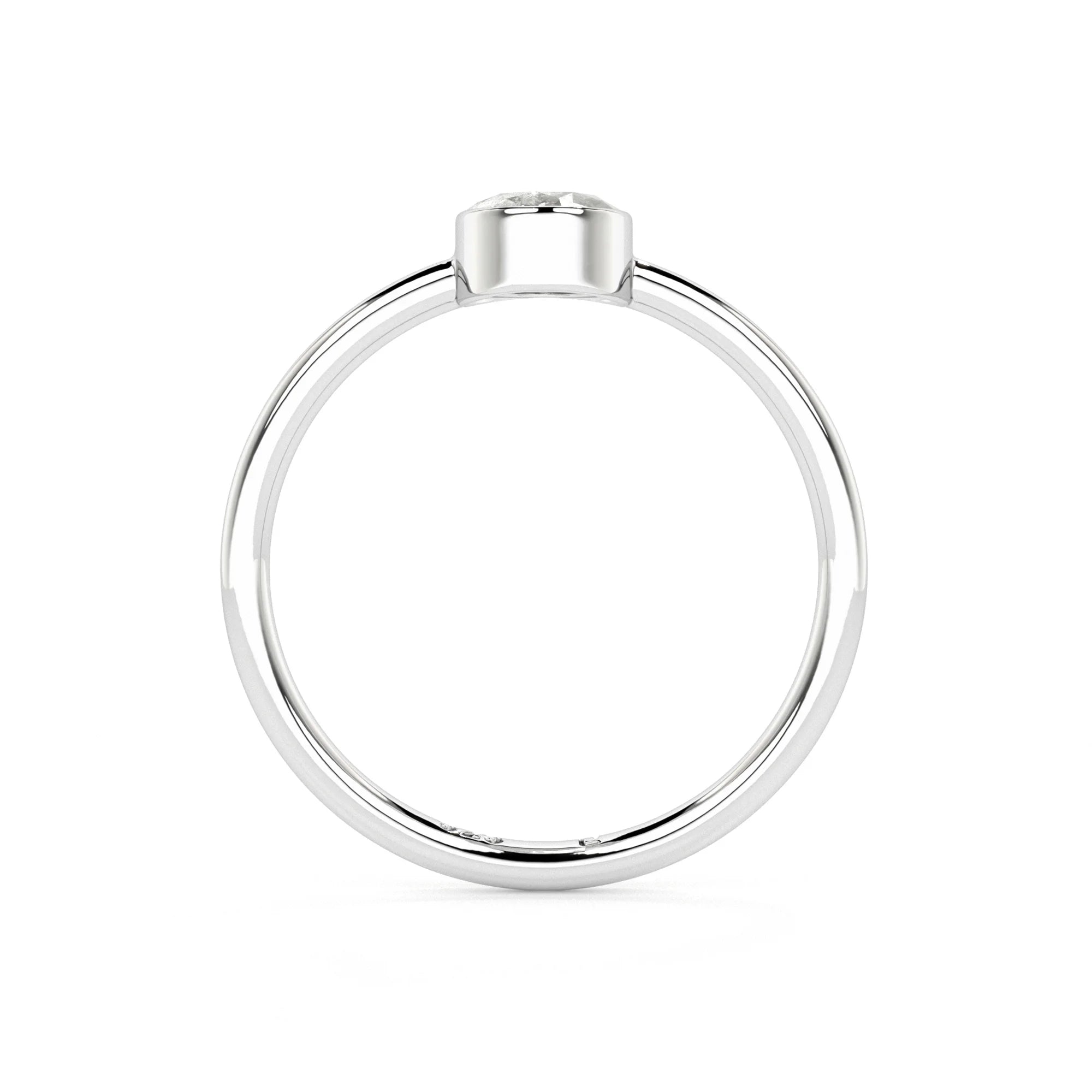 labradorite oval cut stackable bezel-set ring