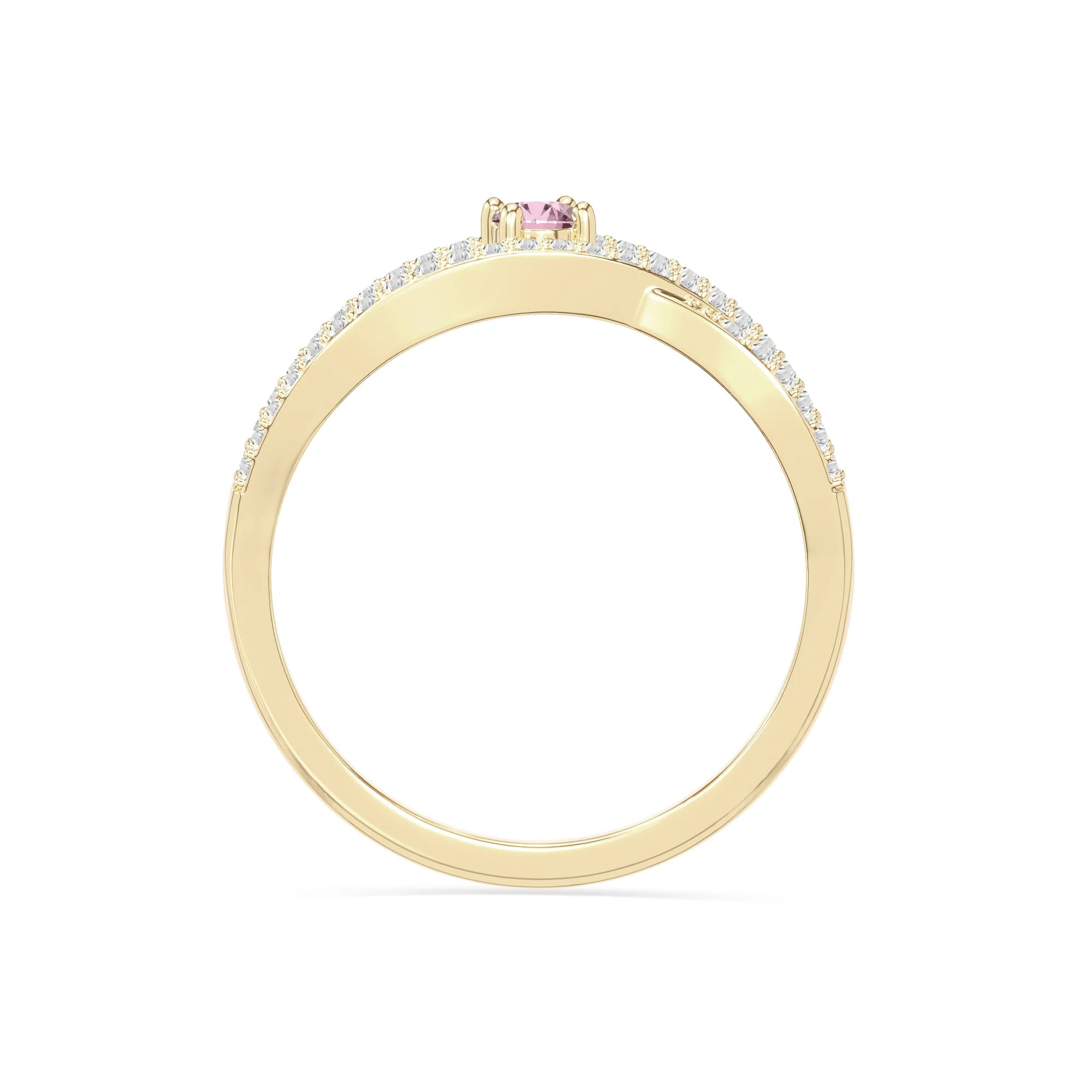 natural pink tourmaline promise rings in yellow gold vermeil